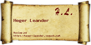 Heger Leander névjegykártya